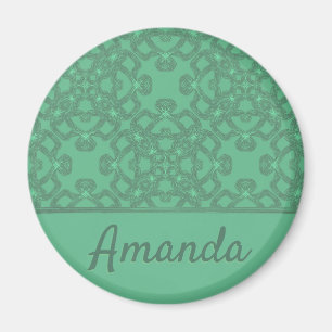 Personalized mint green pattern magnet