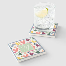 Personalized Mint Green Pink Blue Heart Pattern