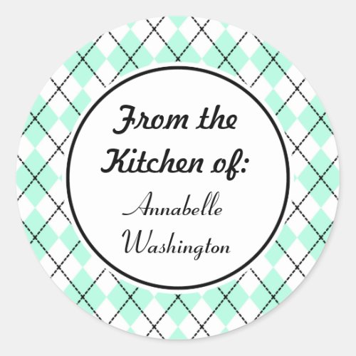 Personalized Mint Kitchen Stickers