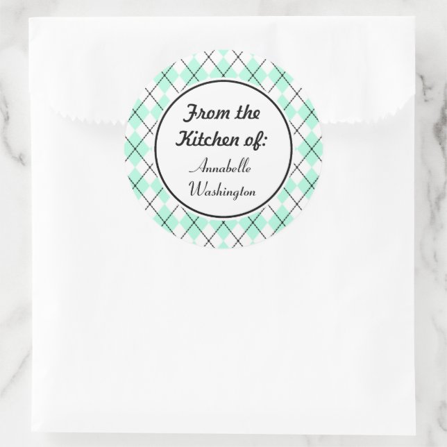 Personalized Mint Kitchen Stickers (Bag)