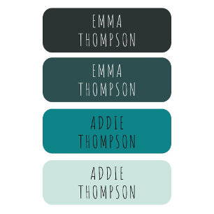 Personalized Mint Teal Clothing Kids' Labels