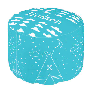Personalized Mint Tepee Cloud pouf or Any Color