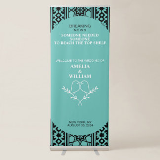 Personalized Mint Wedding | Breaking News Retractable Banner