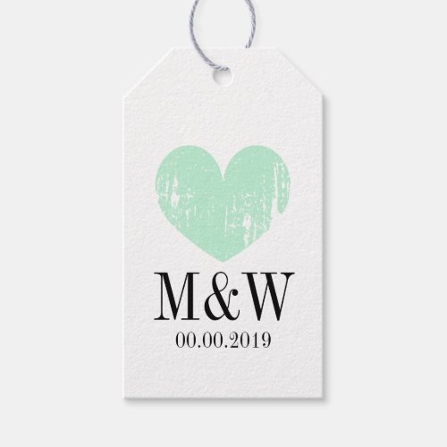 Personalized mint wedding favor gift tag template