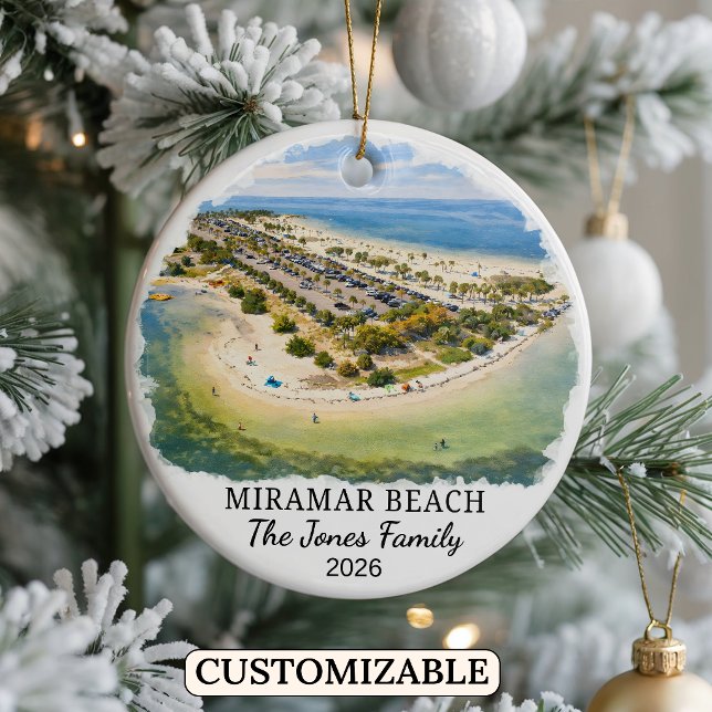 Personalized Miramar Beach Ornament Custom Florida (Creator Uploaded)