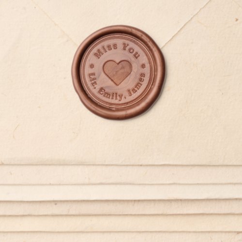 Personalized Miss You Heart Family Member Names Wax Seal Sticker