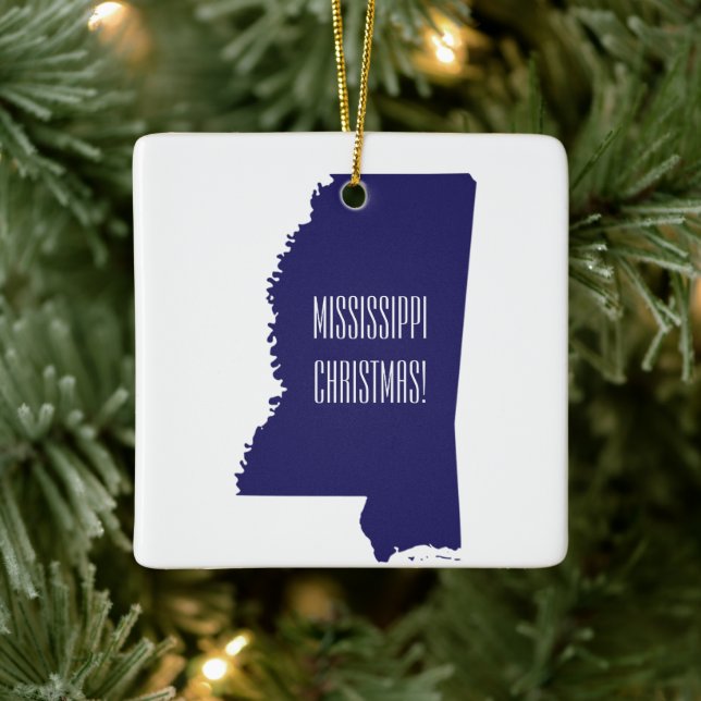 Personalized Mississippi Christmas Ornament (Tree)