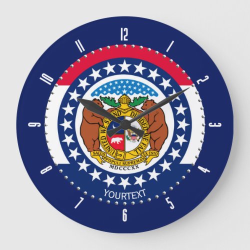 Personalized Missouri State Flag Design on a Large Clock