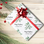 Personalized Mistletoe Christmas Wrapping Paper<br><div class="desc">This festive Christmas Wrapping Paper is decorated with watercolor mistletoe leaves and berries.
Easily customizable.
As we create our artwork you won't find this exact image from other designers.
Original Watercolor © Michele Davies.</div>