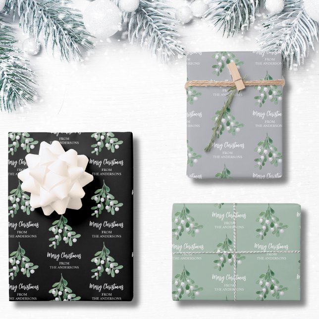 Personalized Mistletoe Christmas Wrapping Paper Sheets (Creator Uploaded)