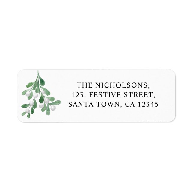 Personalized Mistletoe Return Address Label (Front)