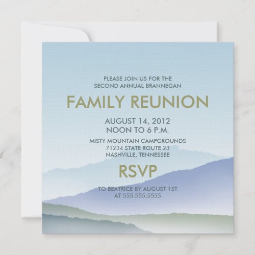 Personalized Misty Mountain Family Reunion Invites