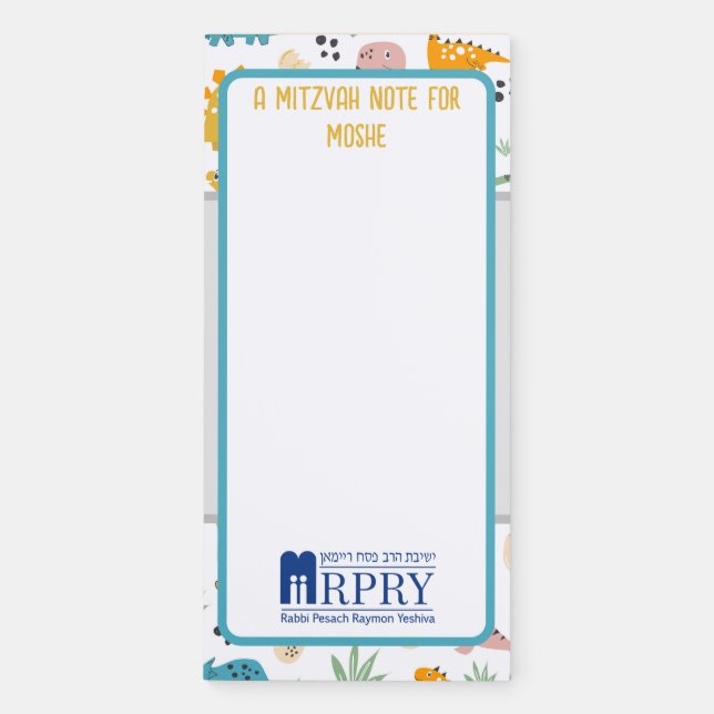 Personalized Mitzvah Note Magnetic Notepad (Front)
