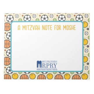 Personalized Mitzvah Note- Sports Notepad