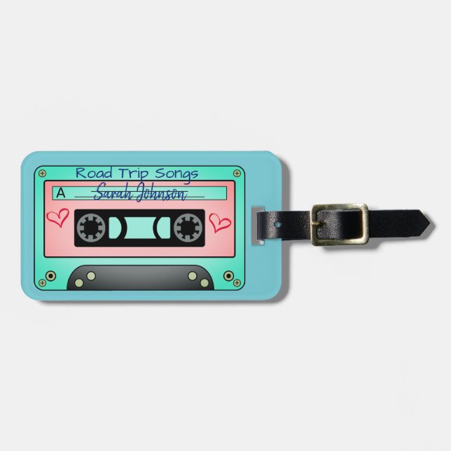 Personalized Mix Tape Luggage Tag (Front Horizontal)