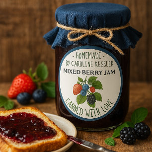Personalized Mixed Berry Jam Canning Label Roll