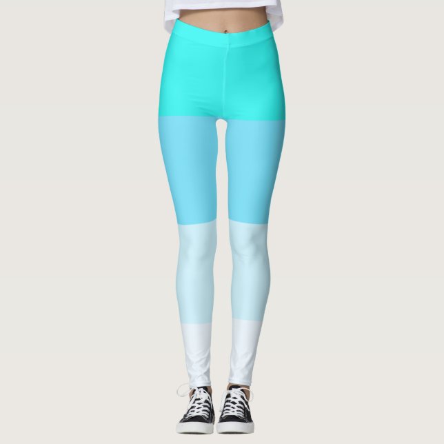 Personalized Mixed Color Stripe Leggings (Front)