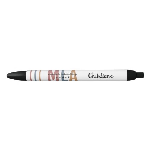 Personalized MLA Medical Laboratory Assistant Black Ink Pen