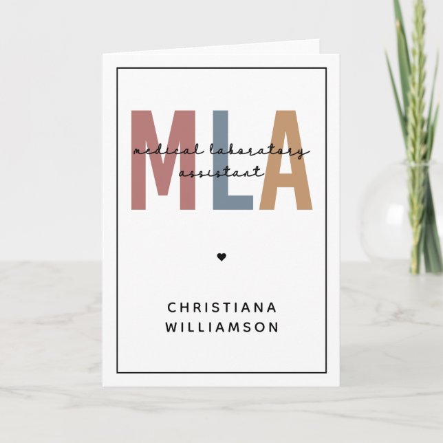Personalized MLA Medical Laboratory Assistant Card (Front)