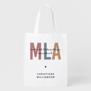 Personalized MLA Medical Laboratory Assistant Grocery Bag