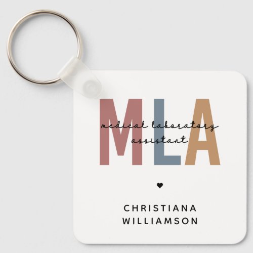 Personalized MLA Medical Laboratory Assistant Keychain