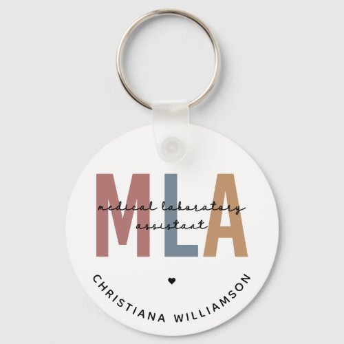 Personalized MLA Medical Laboratory Assistant Keychain