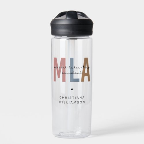 Personalized MLA Medical Laboratory Assistant Water Bottle