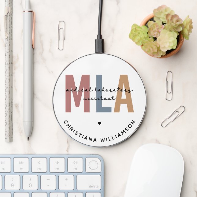 Personalized MLA Medical Laboratory Assistant Wireless Charger (Desk)