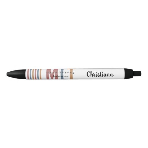 Personalized MLT Medical Laboratory Technician Black Ink Pen