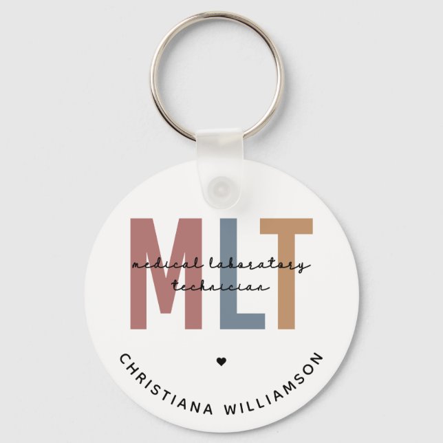 Personalized MLT Medical Laboratory Technician Keychain (Front)