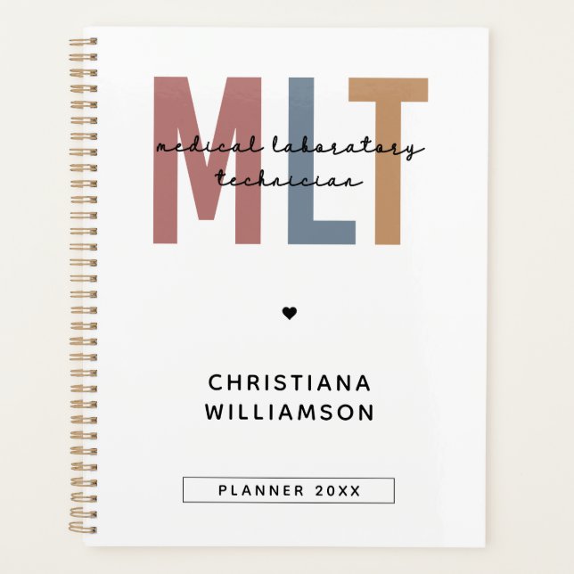 Personalized MLT Medical Laboratory Technician Planner (Front)