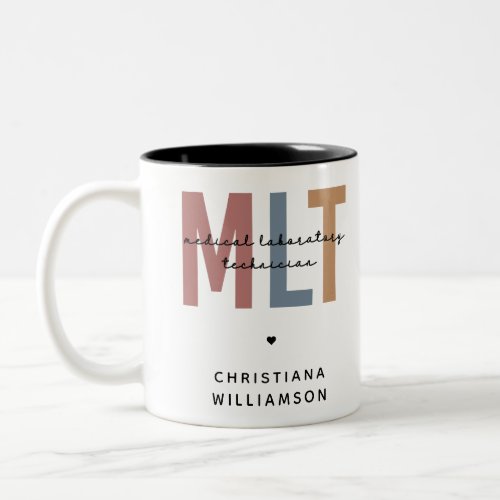 Personalized MLT Medical Laboratory Technician Two_Tone Coffee Mug