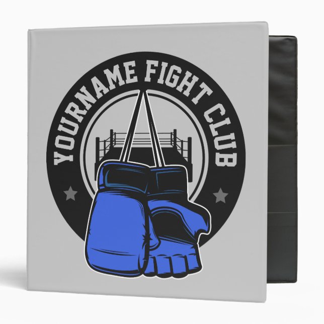 Personalized MMA Mixed Martial Arts Fight Club 3 Ring Binder (Front/Inside)