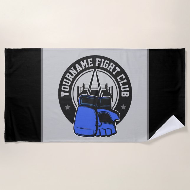 Personalized MMA Mixed Martial Arts Fight Club Beach Towel (Front)