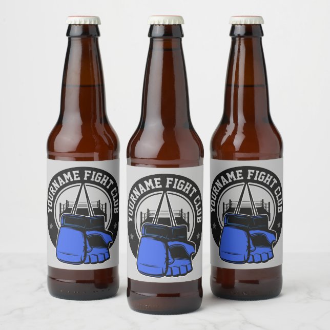 Personalized MMA Mixed Martial Arts Fight Club Beer Bottle Label (Bottles)