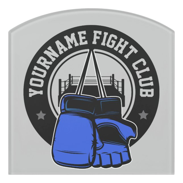 Personalized MMA Mixed Martial Arts Fight Club Door Sign (Contour Front)