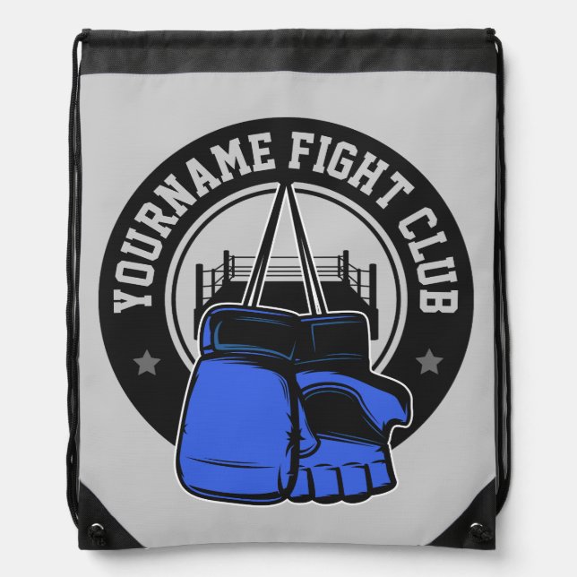 Personalized MMA Mixed Martial Arts Fight Club Drawstring Bag (Front)