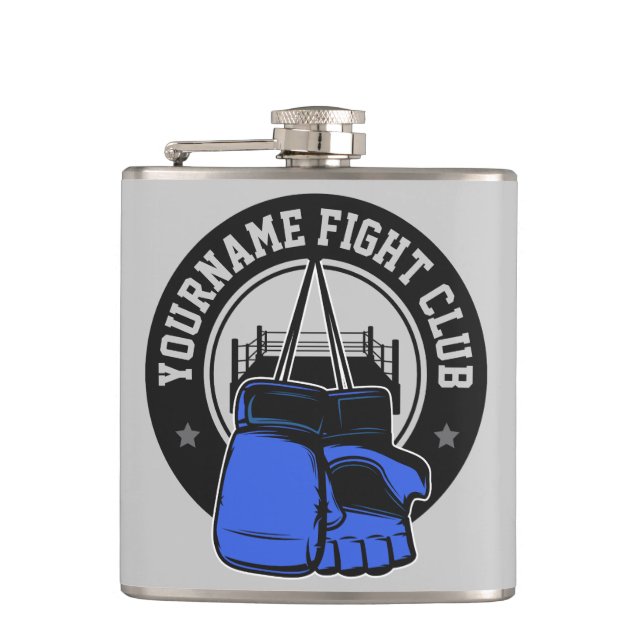 Personalized MMA Mixed Martial Arts Fight Club Flask (Front)