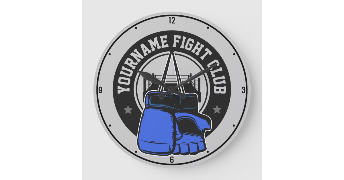 Personalized mma mixed martial arts fight club large clock zazzle