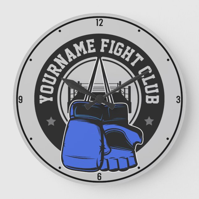 Personalized MMA Mixed Martial Arts Fight Club Large Clock (Front)