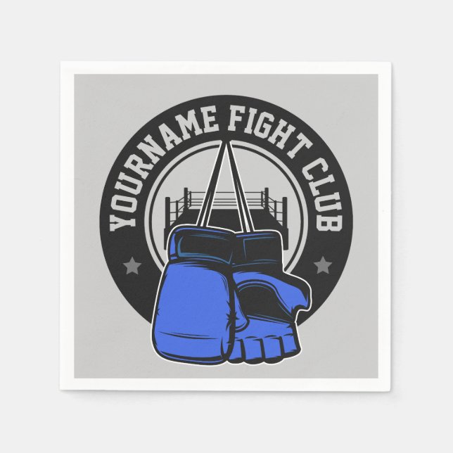 Personalized MMA Mixed Martial Arts Fight Club Napkins (Front)