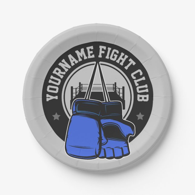Personalized MMA Mixed Martial Arts Fight Club Paper Plates (Front)