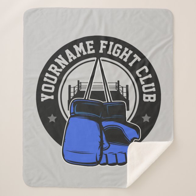Personalized MMA Mixed Martial Arts Fight Club Sherpa Blanket (Front)