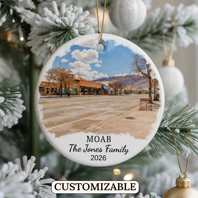 Personalized Moab Ornament, Custom Utah State Ceramic Ornament (Creator Uploaded)