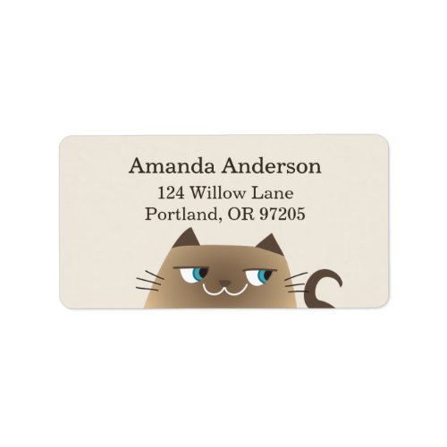 Personalized Mochi Cat Siamese Cute Return Address Label