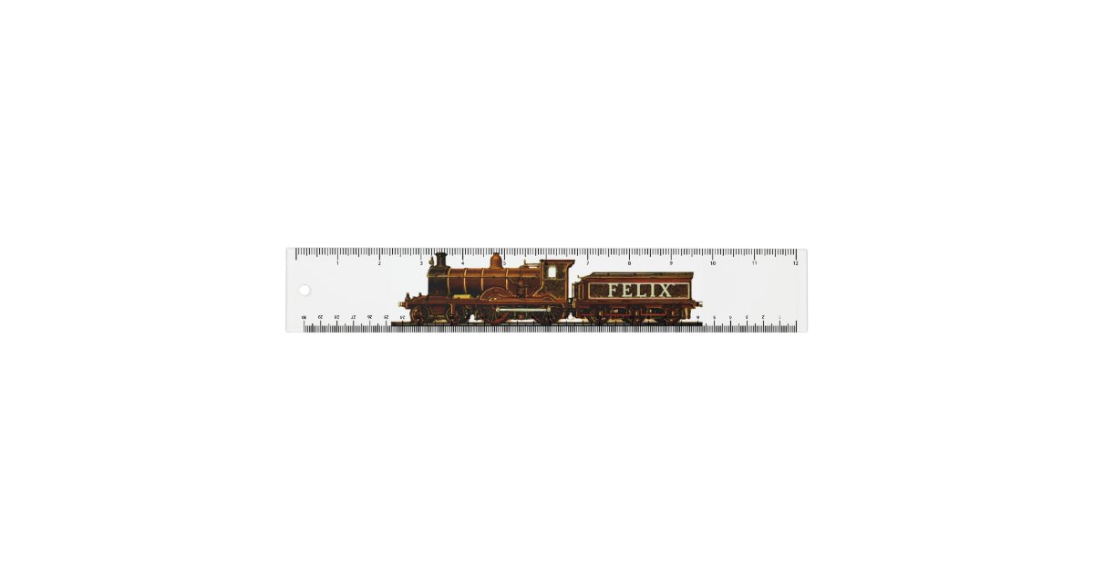 personalized model railroad train ruler Zazzle