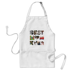 Personalized modern 11 photo Best mom ever Adult Apron