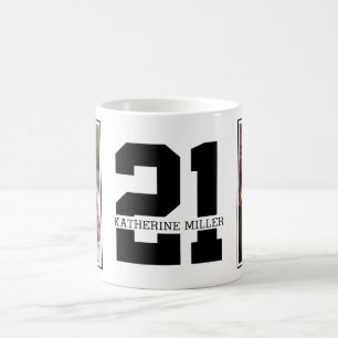 Personalized Modern 21st Birthday Photo Coffee Mug