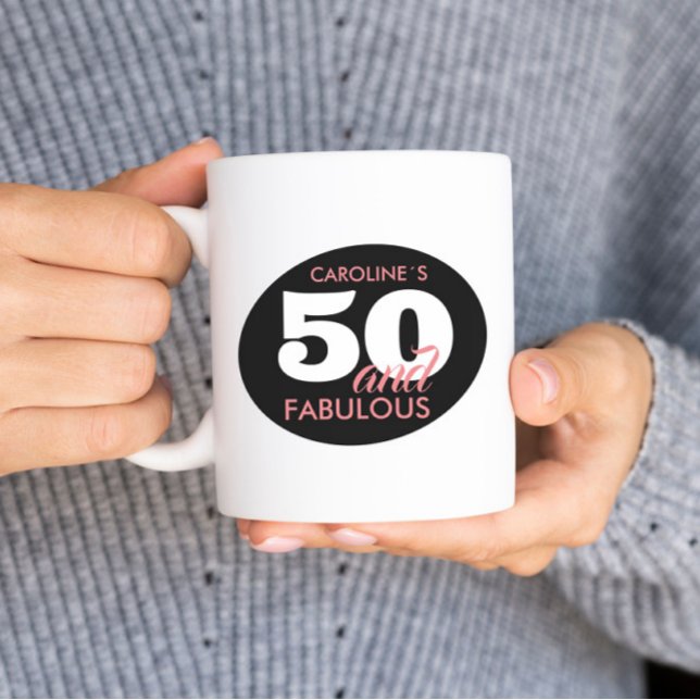 Personalized Modern 50 And Fabulous Mug (Creator Uploaded)