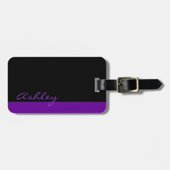 Personalized Modern 519 Purple Luggage Tag by pixelholic at Zazzle